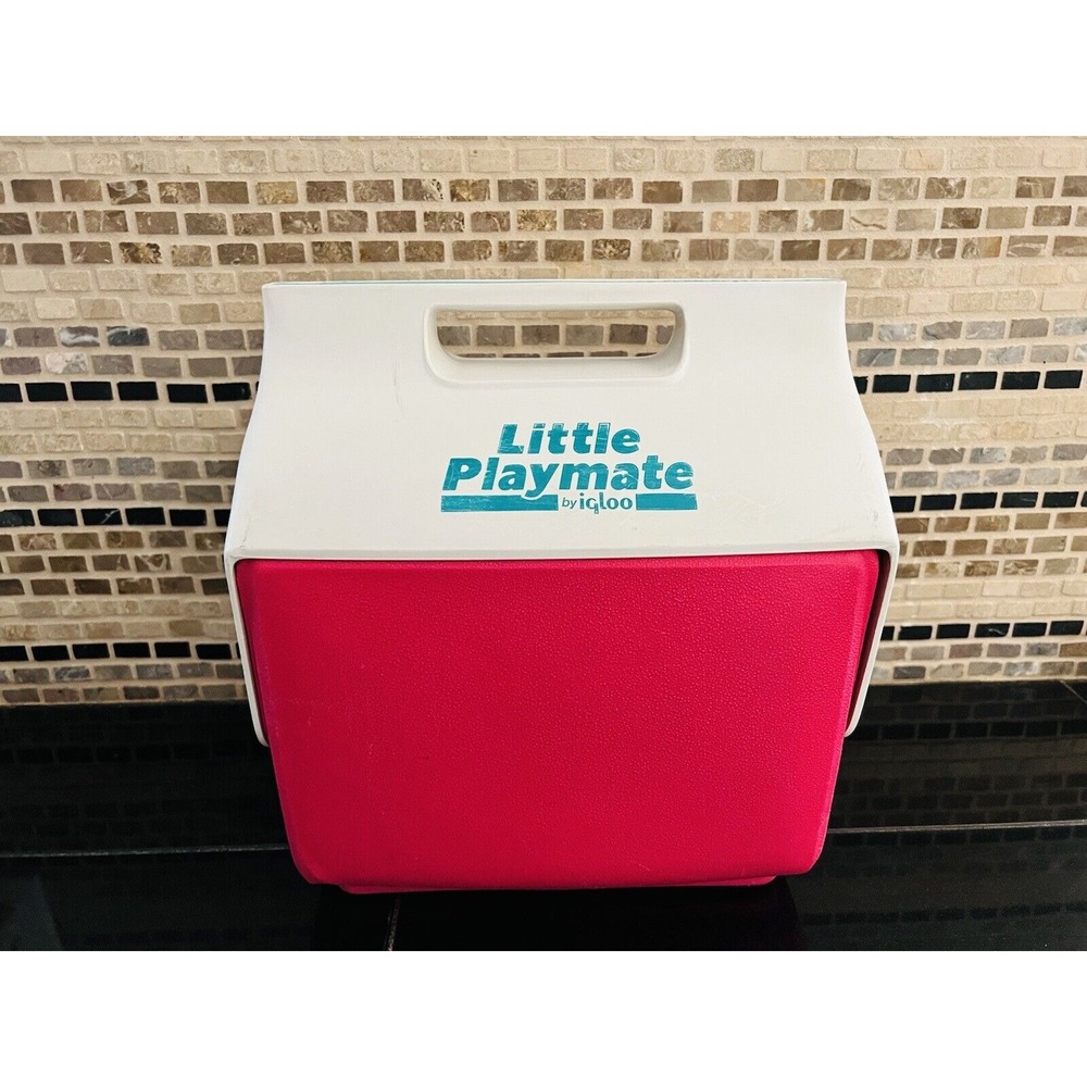 Retro Little Playmate Igloo‎ Cooler Pink w/ Teal Wording 1988 Great Condition!